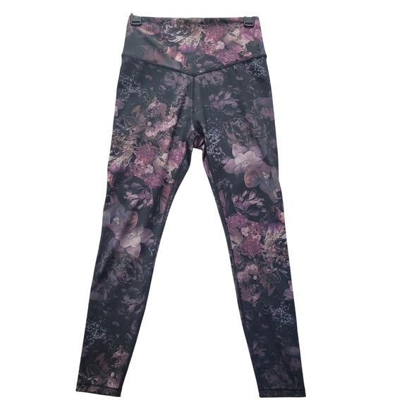 Lole Pants - Lole‎ Women Floral Print Active Leggings Black Purple Size Small Yoga Athletic
